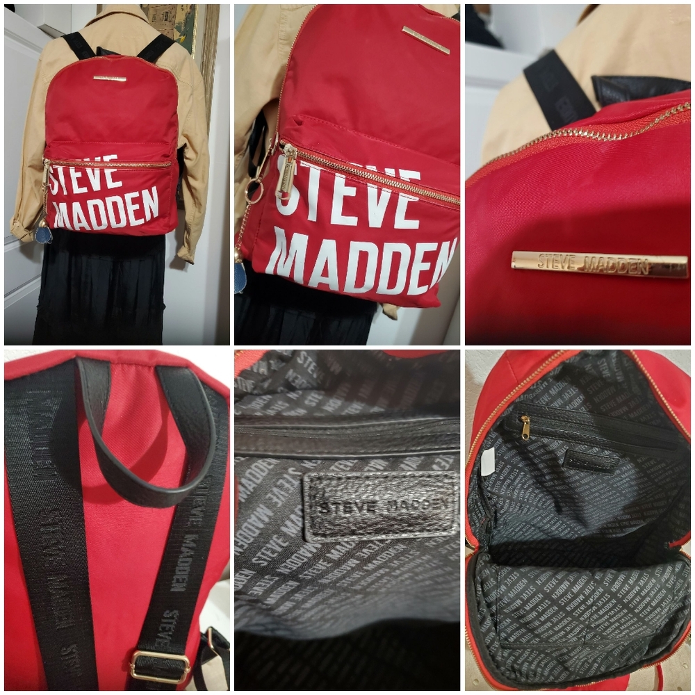 STEVE MADDEN RED MINI FORCE WOMEN'S TRAVEL BACK PACK BAG